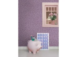 ESTAhome Tapete Leopardenmuster Violett 53 cm x 10.05 m