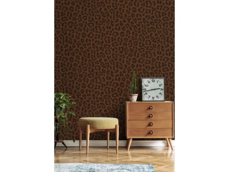 ESTAhome Tapete Leopardenmuster Braun 53 cm x 10.05 m