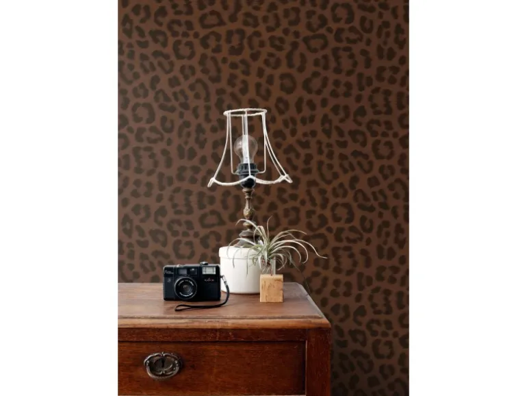 ESTAhome Tapete Leopardenmuster Braun 53 cm x 10.05 m