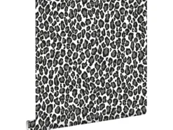 ESTAhome Tapete Panter Schwarz und Weiß 53 cm x 10,05 m 136810