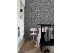 ESTAhome Tapete Panter Schwarz und Weiß 53 cm x 10,05 m 136810