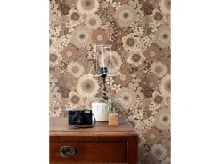 ESTAhome Tapete Retro Blumen Braun 50 x 900 cm