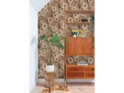 ESTAhome Tapete Retro Blumen Braun 50 x 900 cm