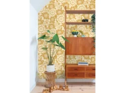 ESTAhome Tapete Retro Blumen Gelb 50 x 900 cm
