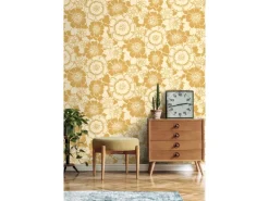 ESTAhome Tapete Retro Blumen Gelb 50 x 900 cm