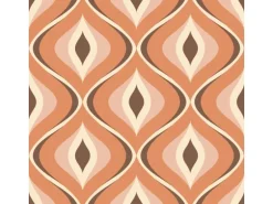 ESTAhome Tapete Retro-Ornamente Orange und Braun 50 x 900 cm 130986