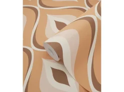 ESTAhome Tapete Retro-Ornamente Orange und Braun 50 x 900 cm 130986