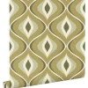 ESTAhome Tapete Retro-Ornamente Graugrün 50 x 900 cm 130987