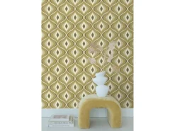 ESTAhome Tapete Retro-Ornamente Graugrün 50 x 900 cm 130987