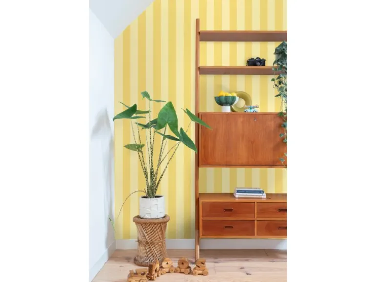 ESTAhome Tapete Streifen Gelb 0.53 x 10.05 m