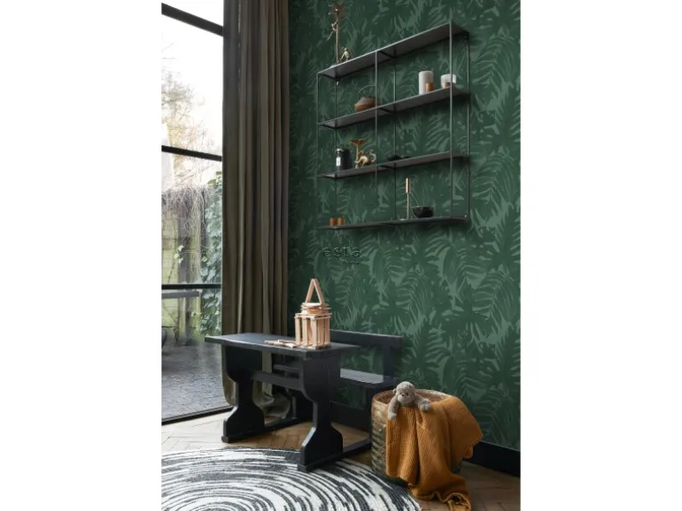 ESTAhome Tapete Tropische Blätter Emeraldgrün 0,53 x 10,05 m 138991