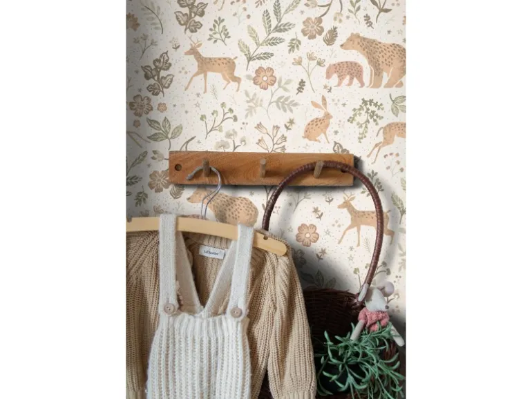 ESTAhome Tapete Wald Mit Waldtieren 7401 Crême-Weiß und Beige 53 cm x 1005 m