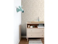ESTAhome Tapete Wald mit Waldtieren Beige 53 cm x 10.05 m