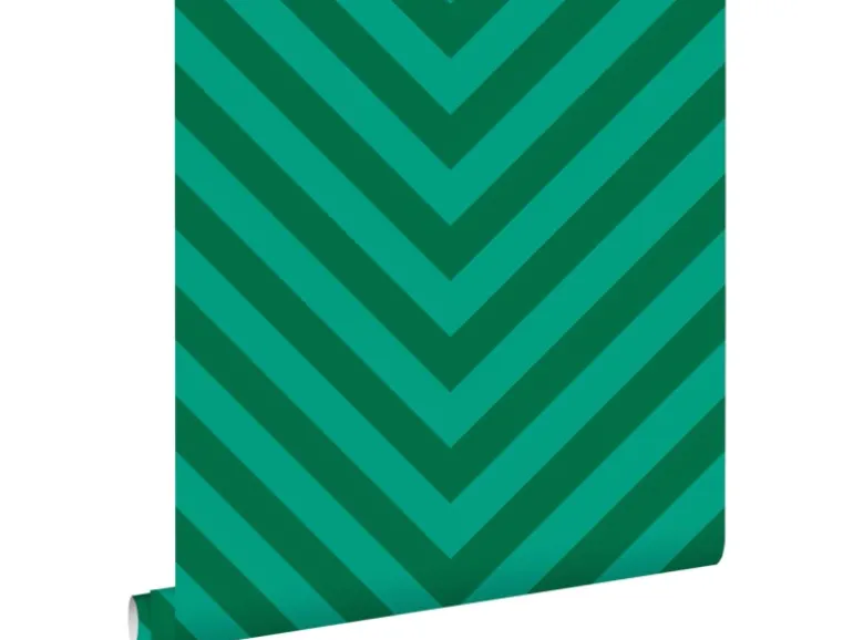 ESTAhome Tapete Zickzackmuster Grün 50 x 900 cm