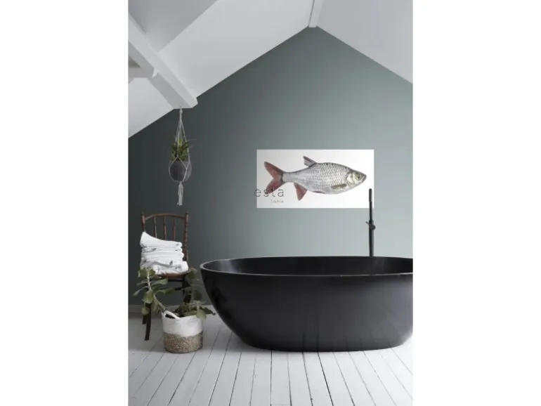 ESTAhome Wandtattoo Fisch Grau und Rot 97 x 48,5 cm 159039