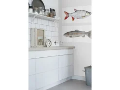 ESTAhome Wandtattoo Fisch Grau und Rot 97 x 48,5 cm 159029