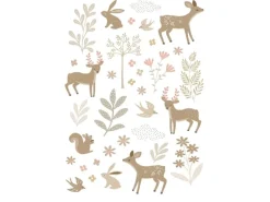 ESTAhome Wandtattoo Hirsche Beige und Rosa 33 cm x 47,5 cm 156122