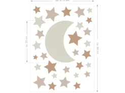 ESTAhome Wandtattoo Sternenhimmel Sandbraun und Terrakotta 47,5 cm x 66 cm 156110