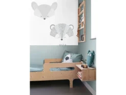 ESTAhome Wandtattoo Tierköpfe Grau und Blau 70 x 51 cm 158967