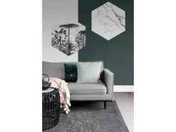 ESTAhome Wandtattoo Tropische Landschaft Mit Palmen Schwarz-Weiß 70 x 81 cm 159000