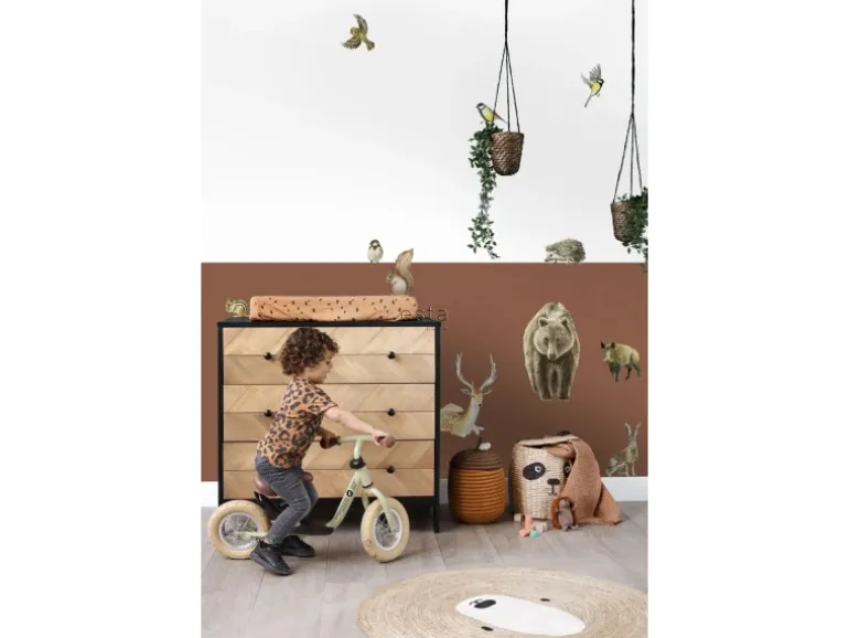 ESTAhome Wandtattoo Waldtiere Braun 47,5 cm x 66 cm 156102