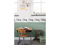 ESTAhome Xxl-Tapetenbordüre Elefant Schwarz und Weiß 400 cm x 23,25 cm 158710