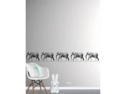 ESTAhome Xxl-Tapetenbordüre Elefant Schwarz und Weiß 400 cm x 23,25 cm 158710