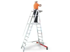 Euroline Premium 32777 Podestleiter Fahrbar 14 Stufen