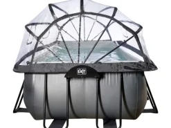 Exit Black Leather Pool Schwarz 400 x 200 x 122 cm m. Sandfilterpumpe, Abdeckung