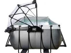 Exit Black Leather Pool Schwarz 400 x 200 x 122 cm m. Sandfilterpumpe, Abdeckung