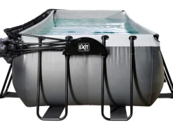 Exit Black Leather Pool Schwarz 400 x 200 x 122 cm m. Sandfilterpumpe, Abdeckung