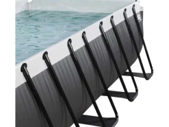 Exit Black Leather Pool Schwarz 400 x 200 x 122 cm m. Sandfilterpumpe, Abdeckung