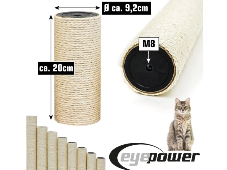 eyepower Ersatz-Sisalstamm für Katzen-Kratzbaum 20 cm Ø 9,2 cm M8