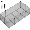 Feandrea Freigehege mit Bodenplatten 143 cm x 73 cm x 46 cm Grau
