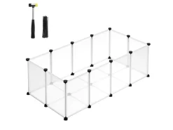 Feandrea Freigehege mit Bodenplatten 125 cm x 63 cm x 42 cm Weiß