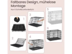 Feandrea Hundekäfig 92,5 cm x 57,5 cm x 64 cm Schwarz