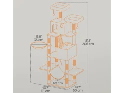 Feandrea Kratzbaum 206 cm Rauchgrau