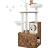 Feandrea Kratzbaum mit Katzenklo-Schrank 151 cm Braun