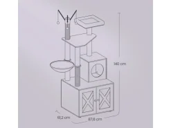 Feandrea Kratzbaum mit Katzenklo-Schrank 151 cm Braun