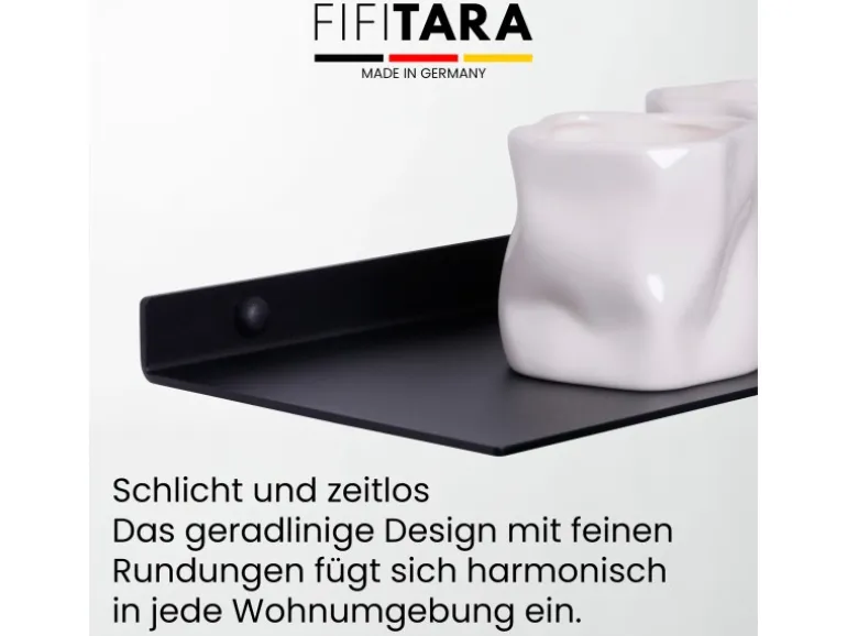 FIFITARA Wandregal 40cm 2er Set Aus Stahl Schwarz Pulverbeschichtet Schweberegal Wandboard Bücherregal Metallregal Mit Dübeln Und Schrauben