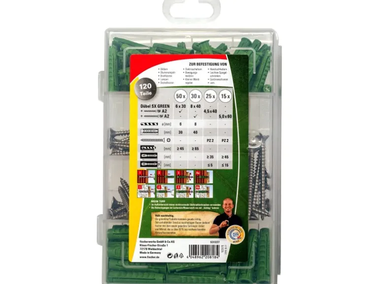 Fischer Meister-Box Rund ums Haus rostfrei + Schraube (120 Teile)