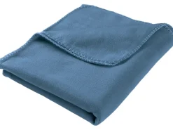 Fleecedecke Uni 130 cm x 160 cm Blau