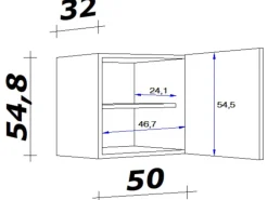 Flex-Well Classic Küchen-Oberschrank 50 cm Oslo Sonoma Eiche
