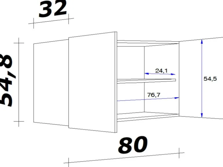 Flex-Well Classic Küchen-Oberschrank Florida 80 cm x 55 cm Sonoma Eiche