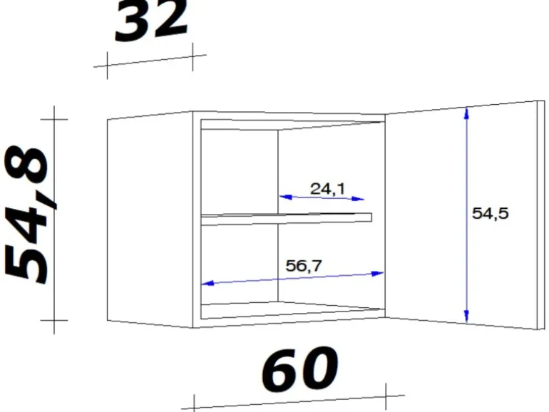 Flex-Well Exclusiv Küchen-Oberschrank Orlando 60x55cm Kaschmir Gl.-Sonoma Eiche