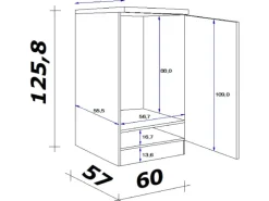 Flex-Well Küchen-Kühlschrankumbau Lucca 60 cm inkl. Abdeckplatte