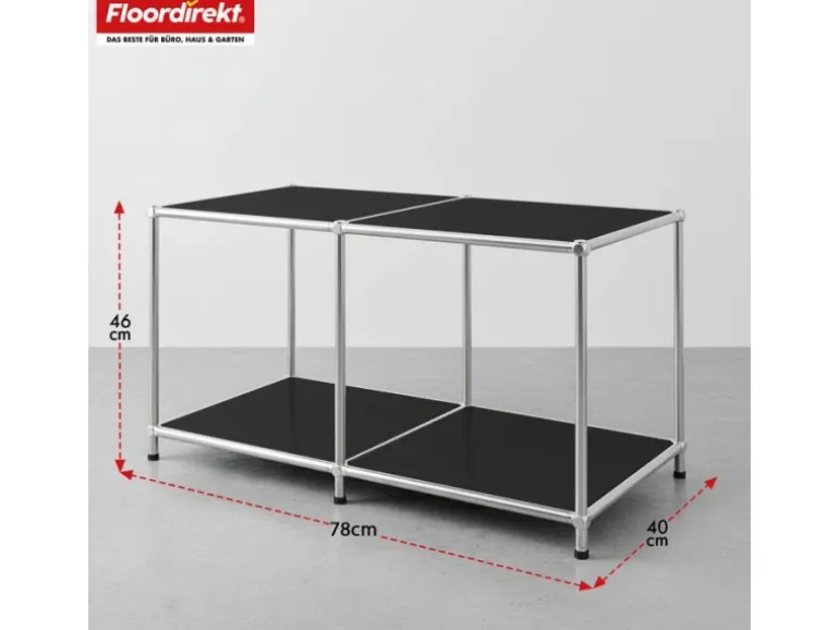 Floordirekt Metallregal Concept Epure MK-016 Sideboard 78 x 40 x 46 cm Schwarz