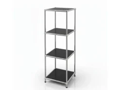 Floordirekt Metallregal Concept Epure MK-005 Verchromt 30 x 30 x 89 cm Schwarz