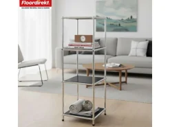 Floordirekt Metallregal Concept Epure MK-005 Verchromt 30 x 30 x 89 cm Schwarz