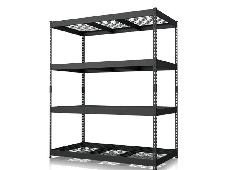Floordirekt Schwerlastregal Yukon Rivet 4 Böden Schwarz 160 x 150 x 80 cm